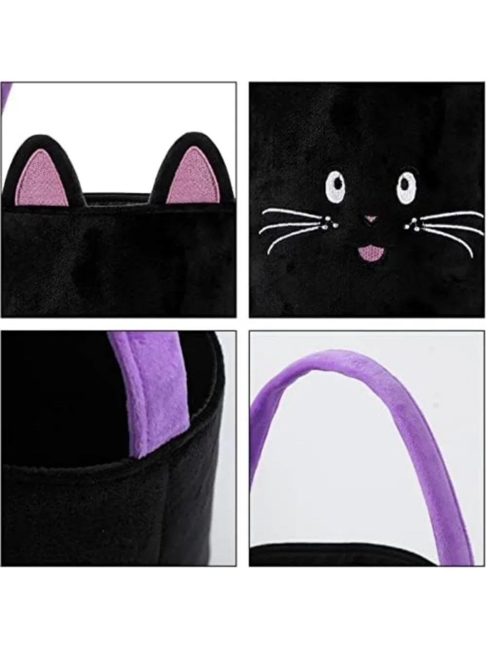 Spooky Halloween Trick or Treat Basket with Black Cat Design - Fun & Festive!